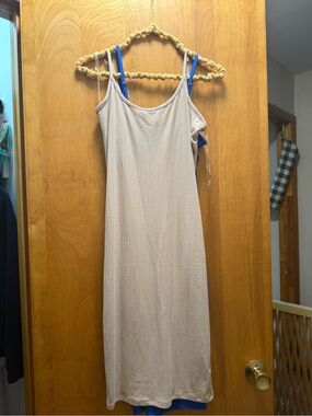 Absolutely Beige Ribbed Dress